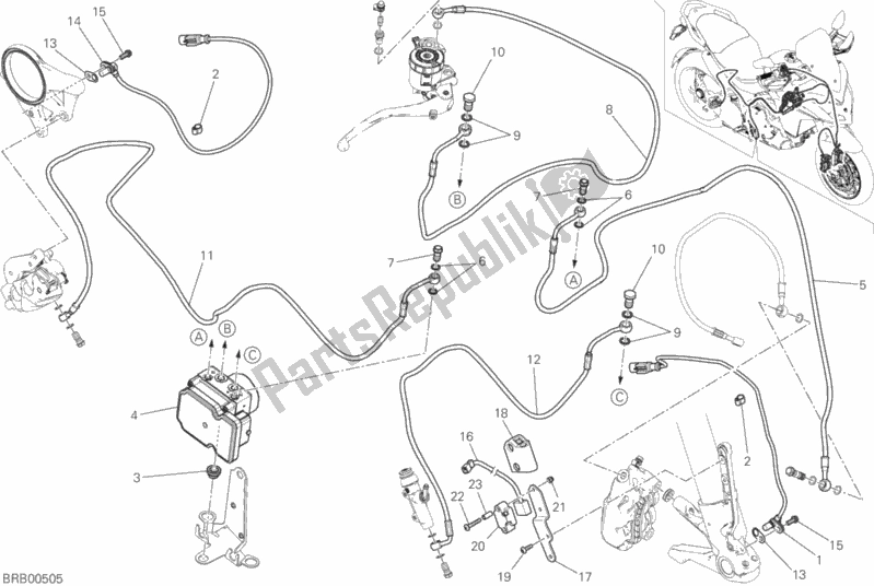 Todas as partes de Abs Do Sistema De Travagem do Ducati Multistrada 1200 S ABS 2017